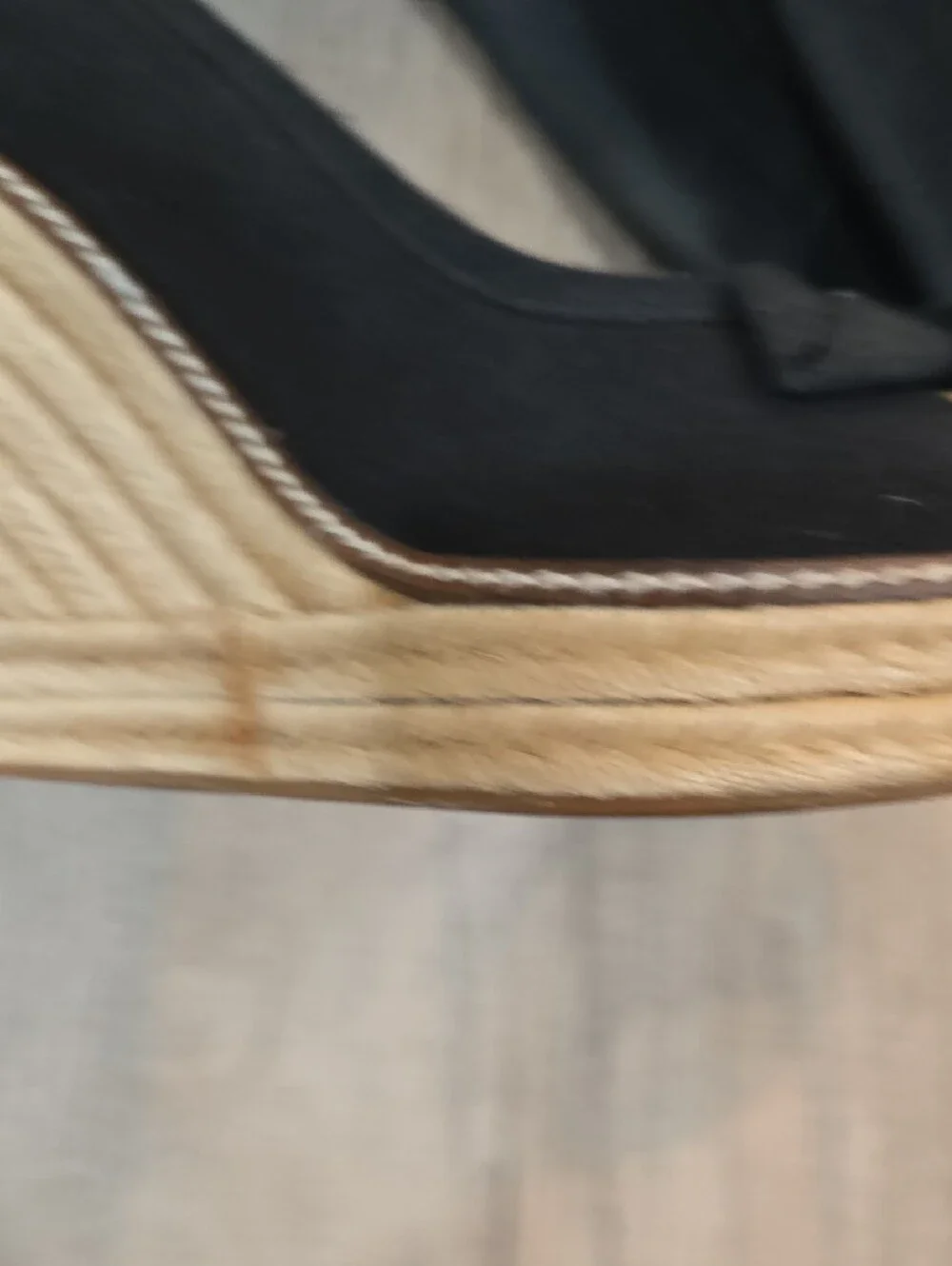 Tory Burch Black Canvas Peep-Toe Espadrille Wedges !
